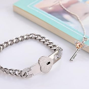 Amazon | [Flongo] 鍵＆錠 カップル アクセサリー ブレスレット